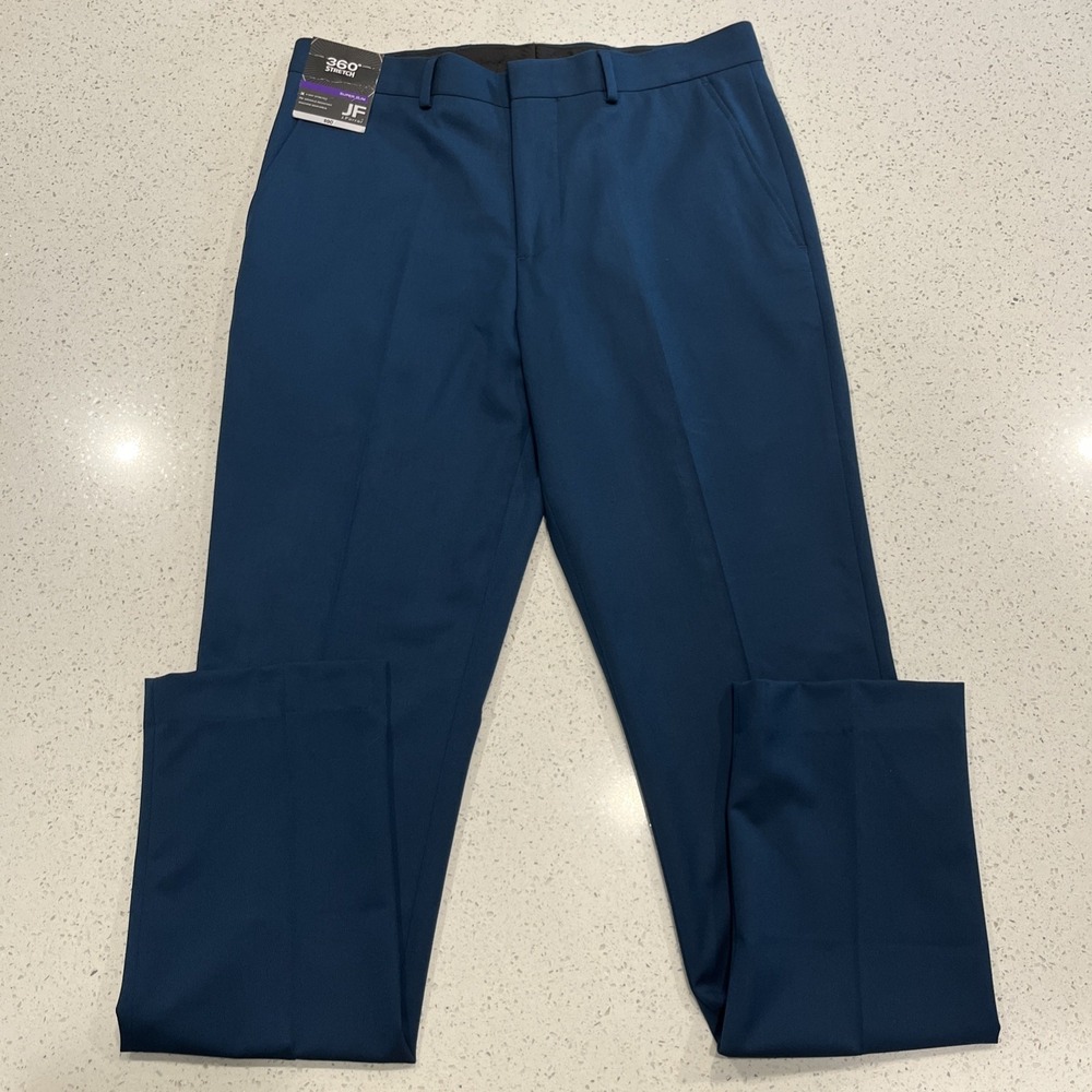 J. Ferrar Slim 360 Stretch Washable Cropped Blue Pants 32 x 34 NWT - Picture 1 of 7